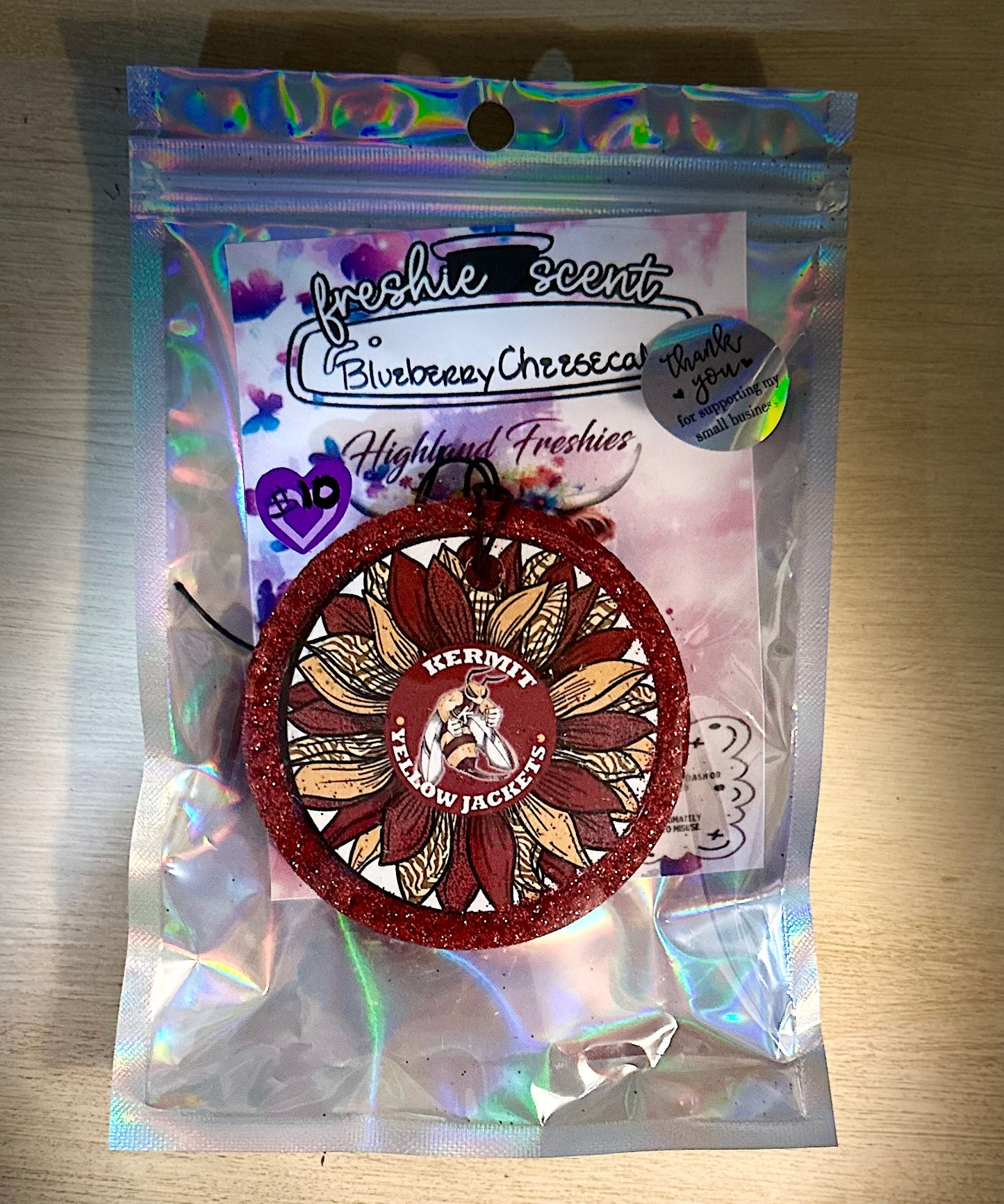 Kermit, yellow jacket flower