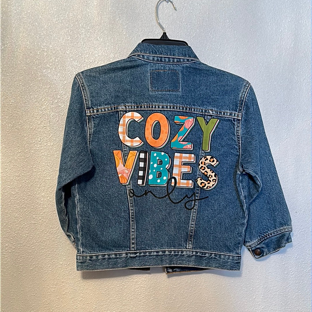 Cozy vibes youth blue Jean jacket size 7