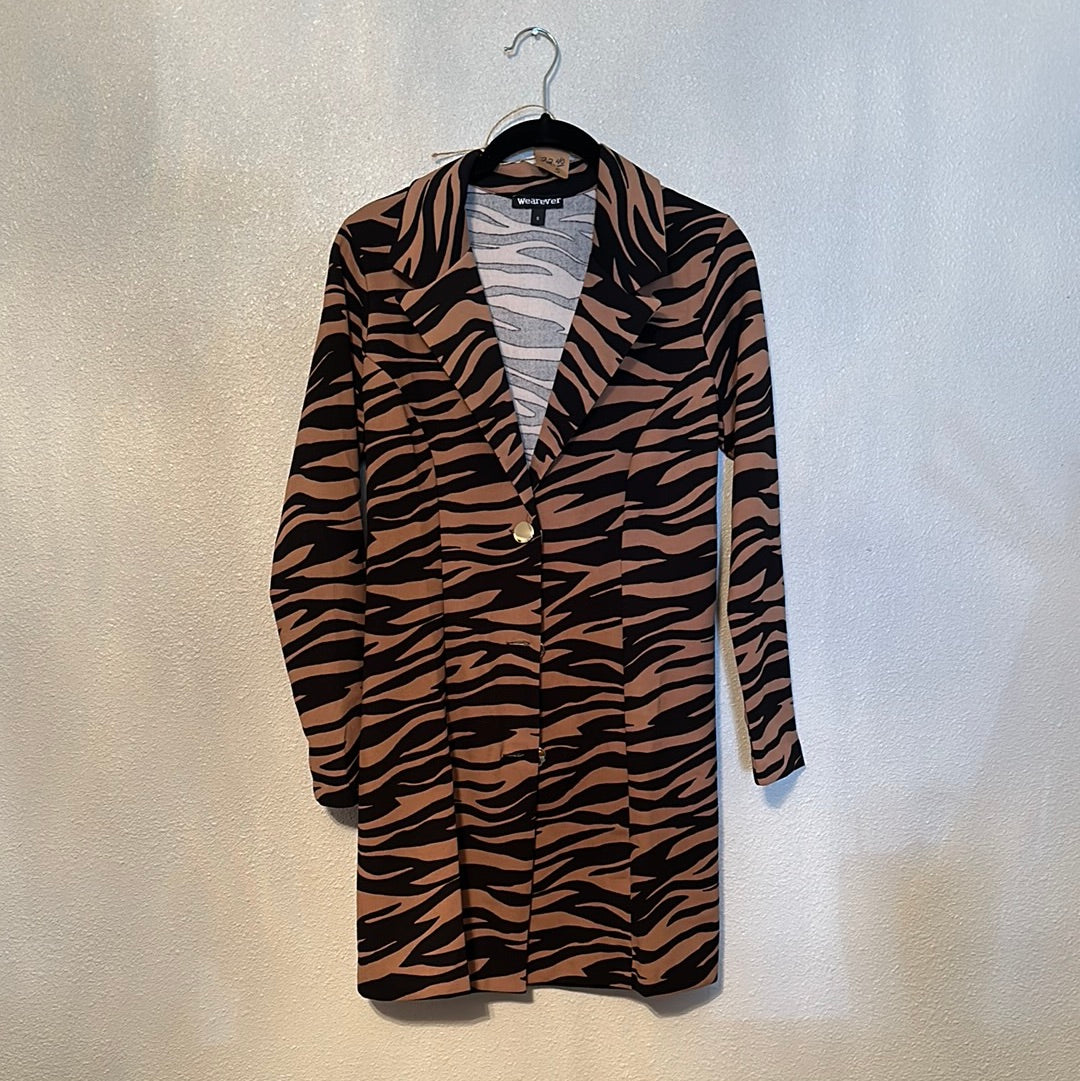 Animal, print dress coat size small