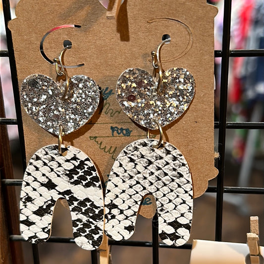 Silver heart earrings