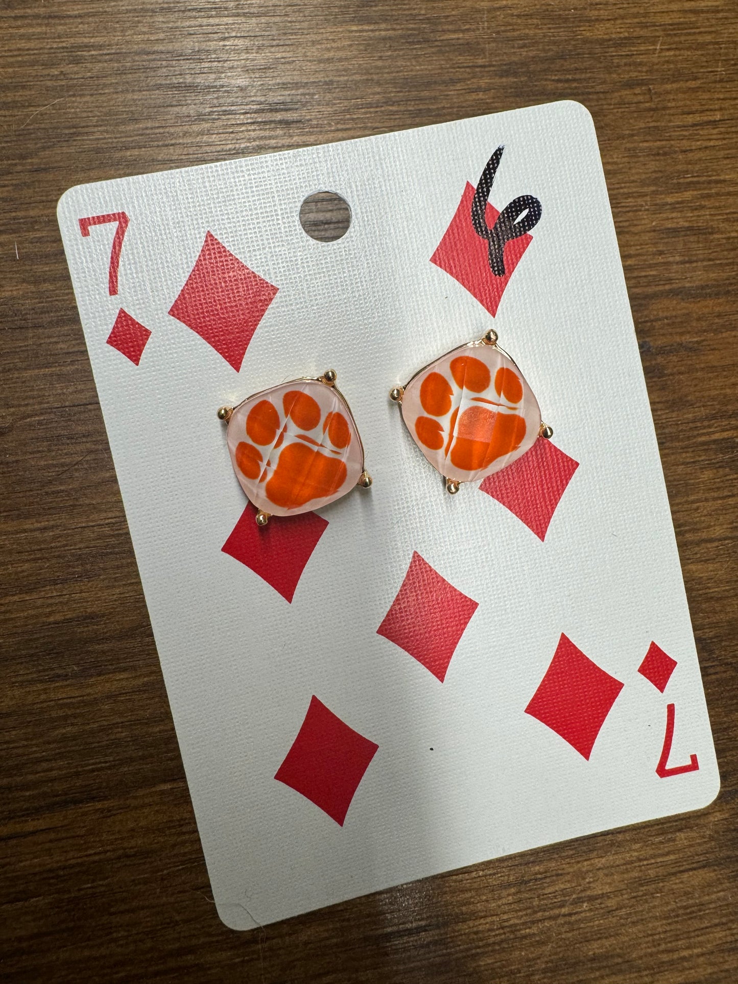 Orange wildcat earrings