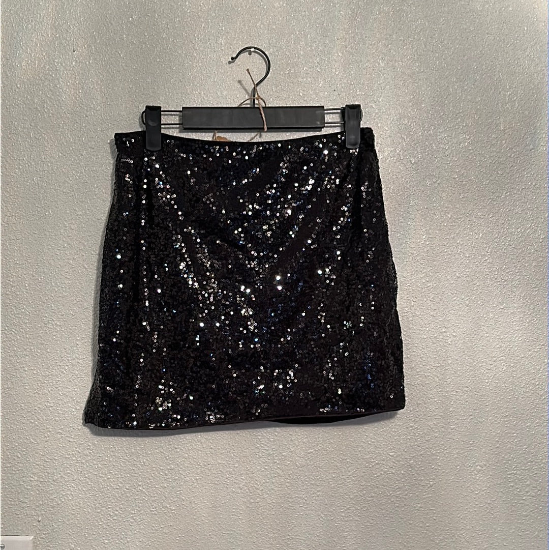 Black, sequin skirt, size large