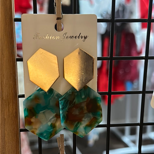 Turquoise and gold earrings