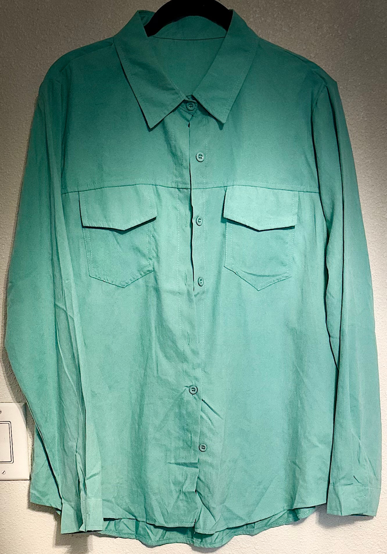 Teal button up size large