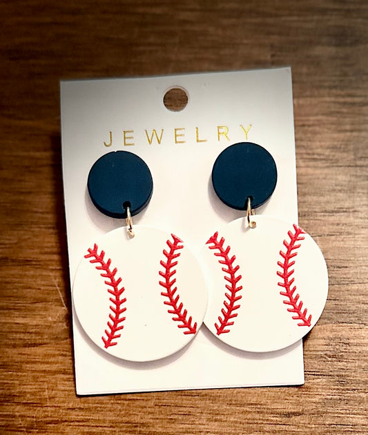 Baseball earrings