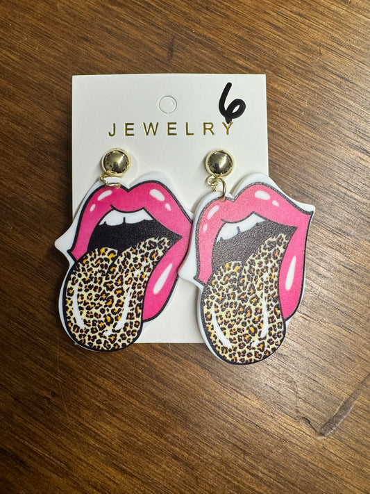 Cheetah tongue earrings