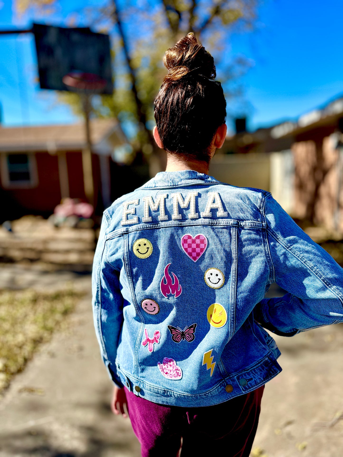 Patch Letter Blue Jean Jacket