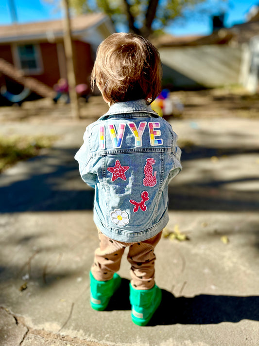 Patch Letter Blue Jean Jacket