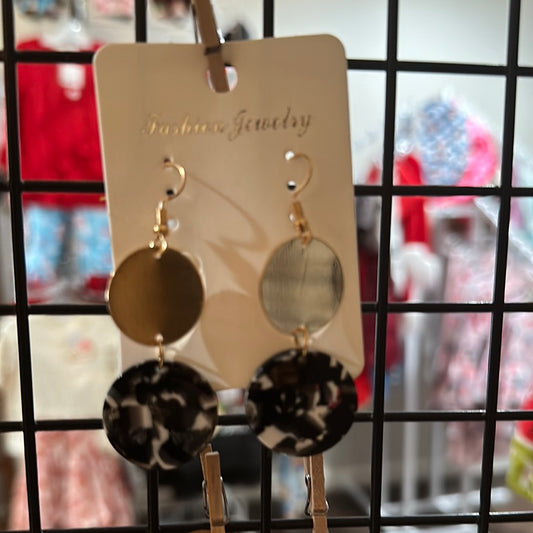 Black and white marble earrings