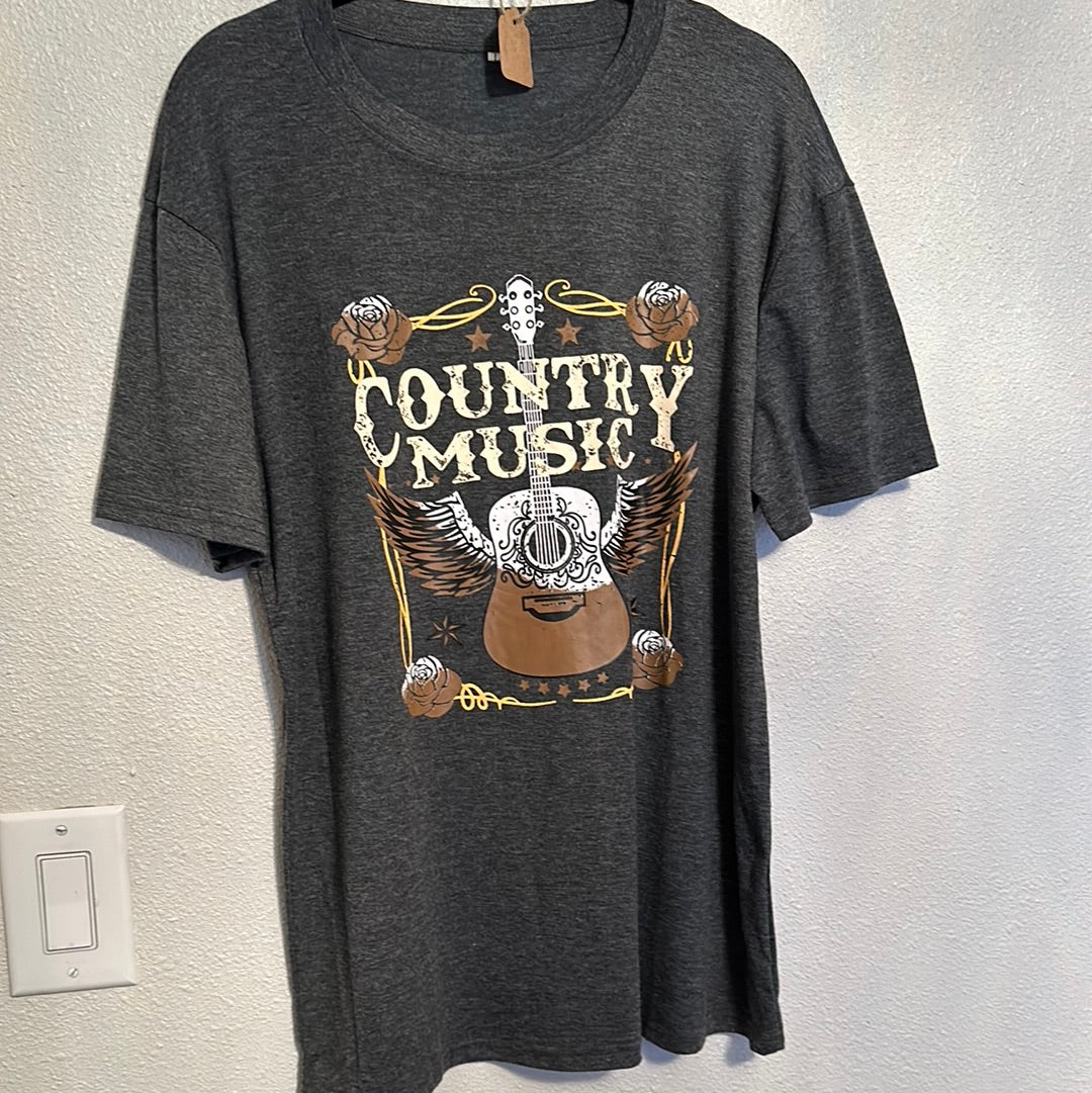 Country music, graphic tee, size large