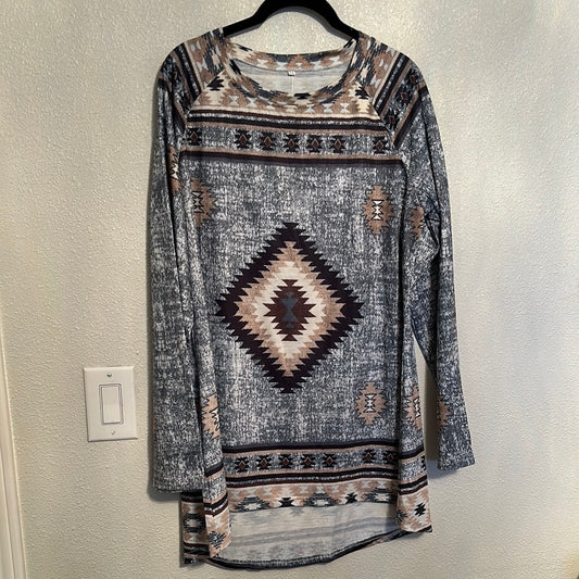 Oversized Aztec blouse size medium