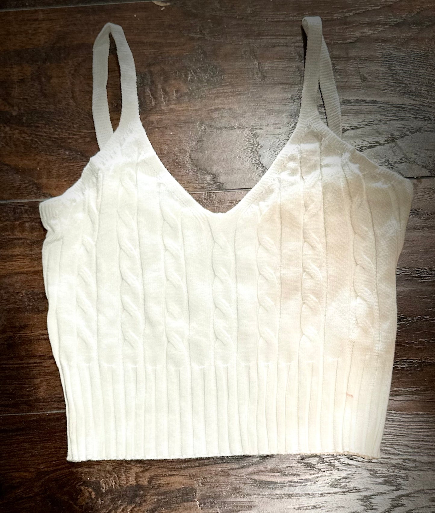 White cropped cami