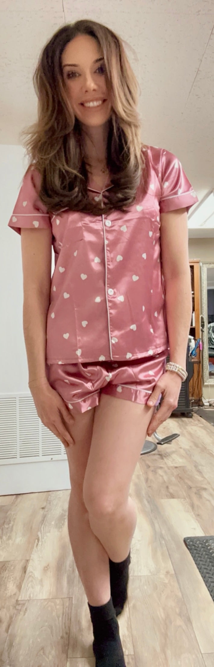 Women’s Valentines Pajamas Short Set - Medium