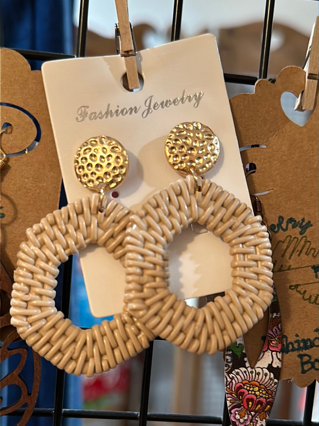 Faux wicker earrings