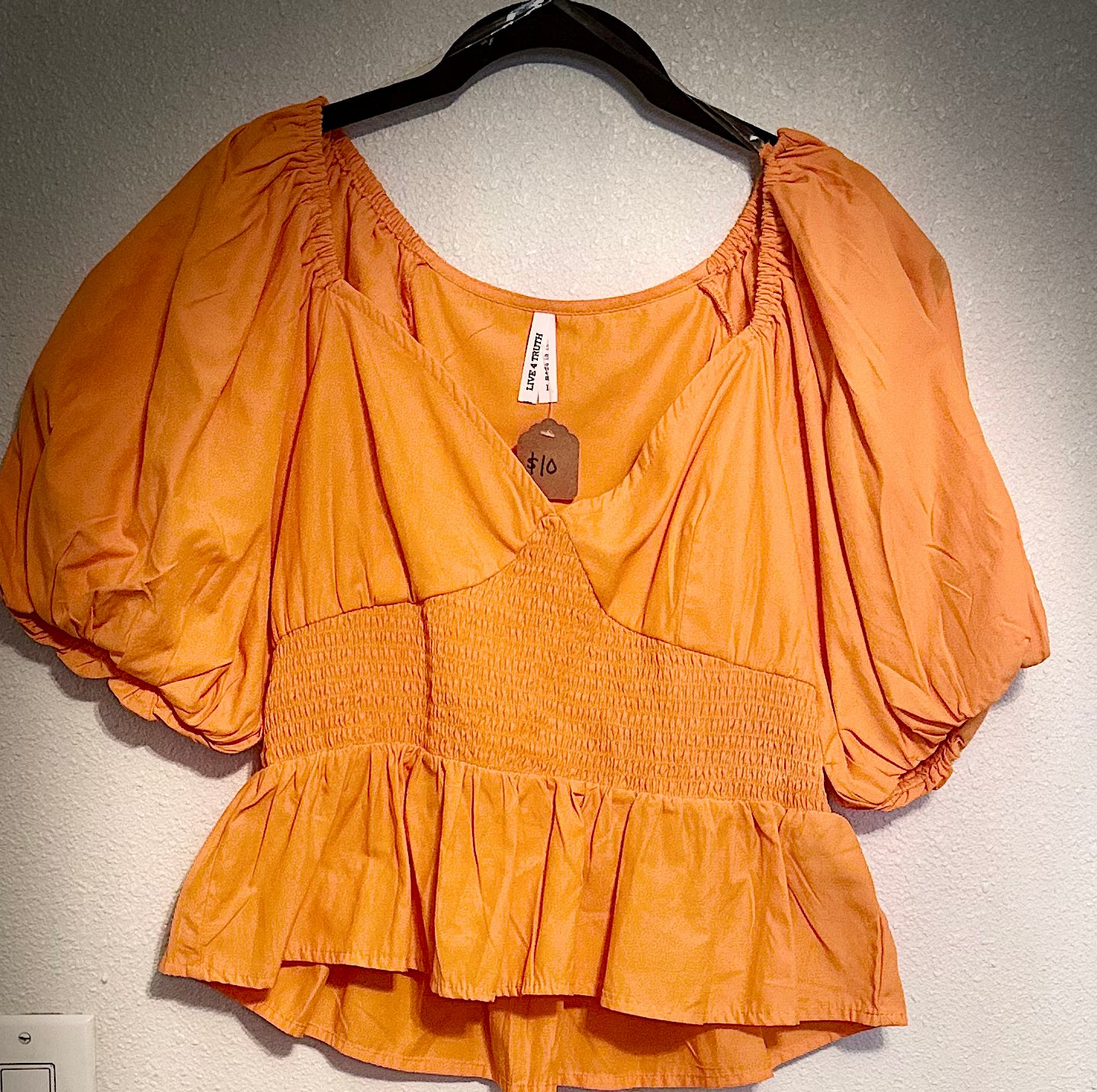 Orange blouse size large