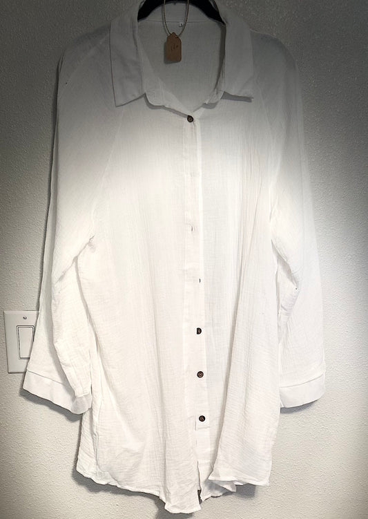 Oversize button up size large