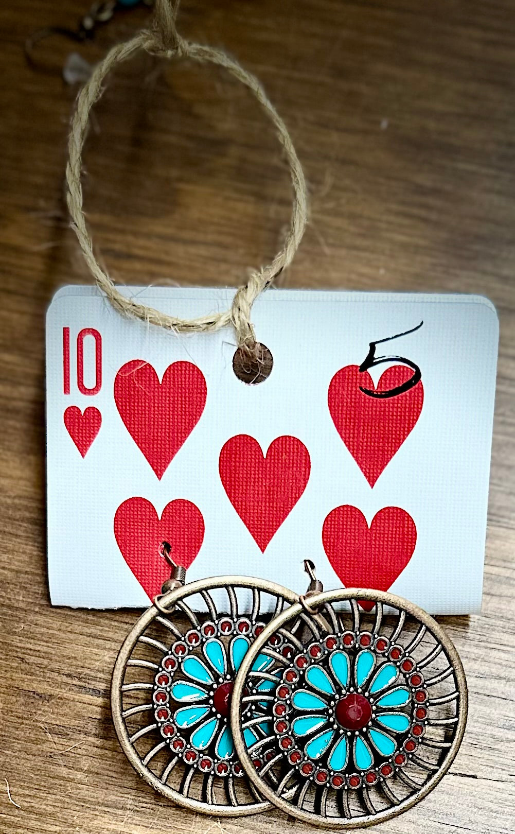 Bronze and turquoise earrings