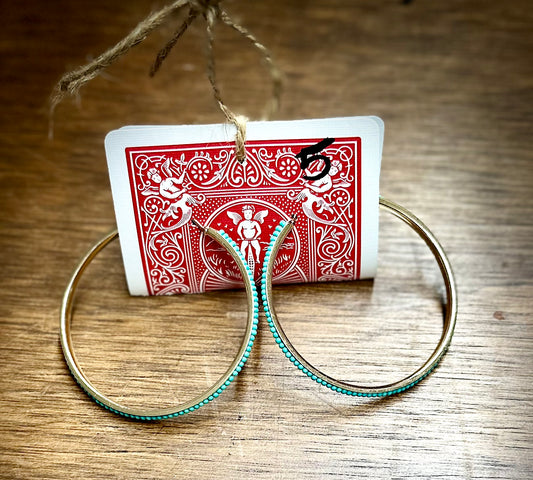 Turquoise, hoops