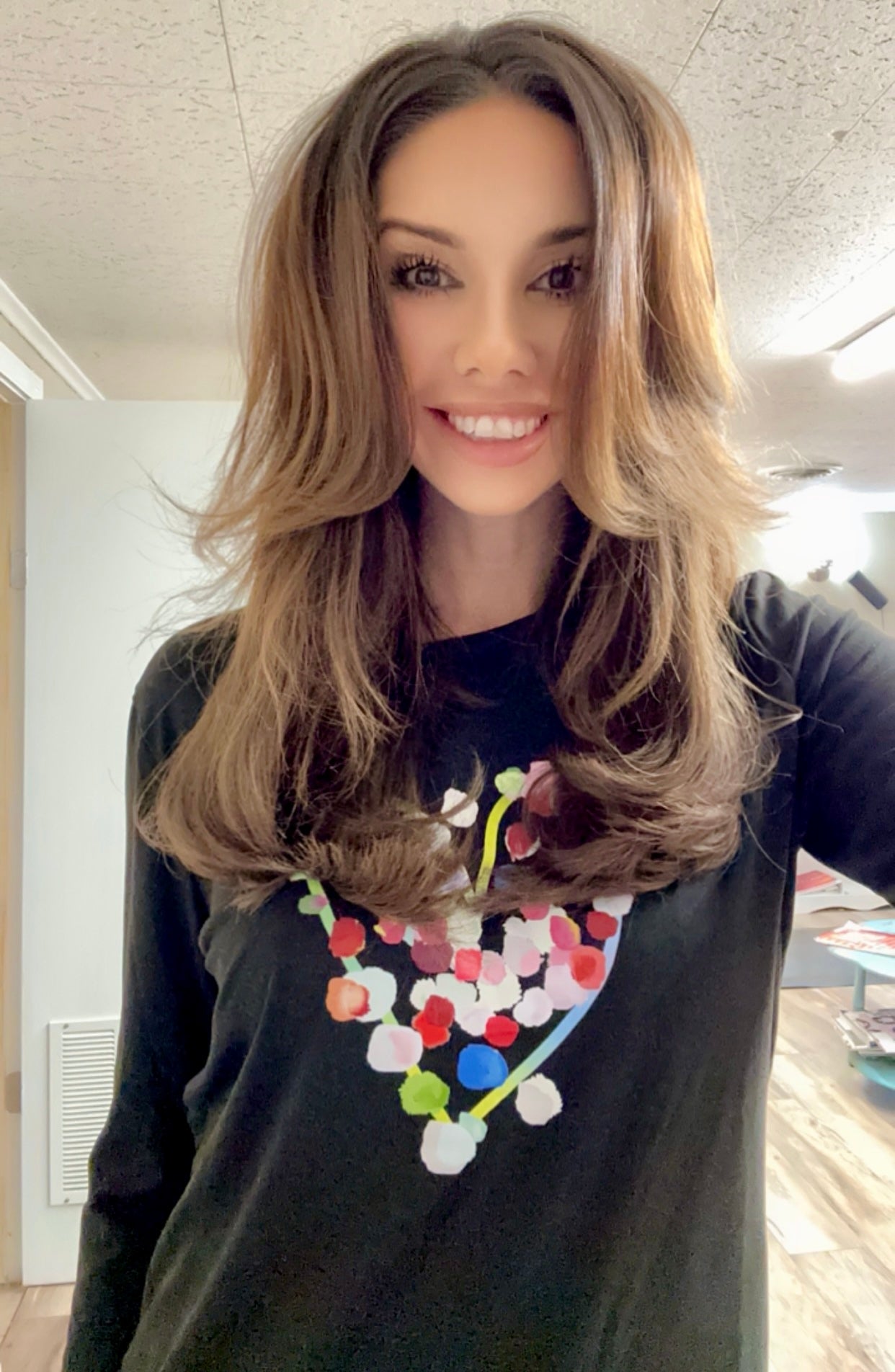 Black Long Sleeve Valentines Shirt - Medium