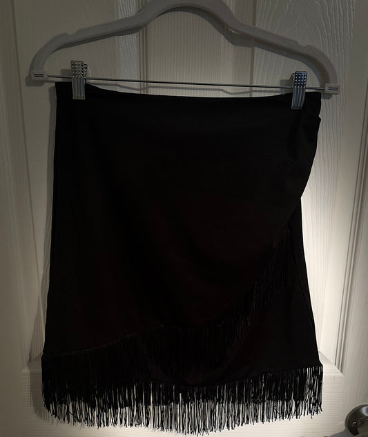 Black fringe skirt