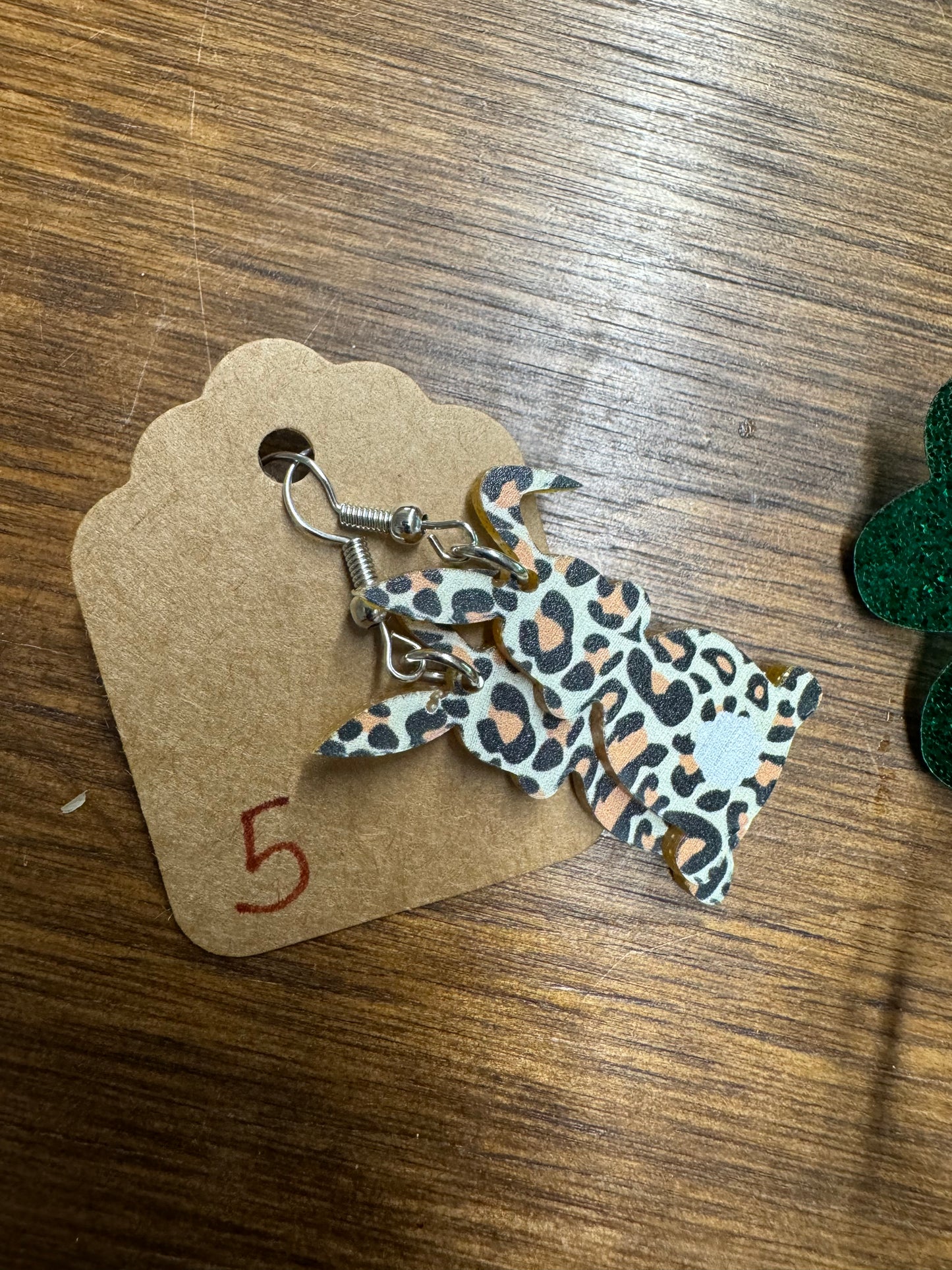 Leopard bunny earrings