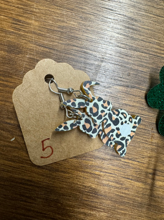 Leopard bunny earrings